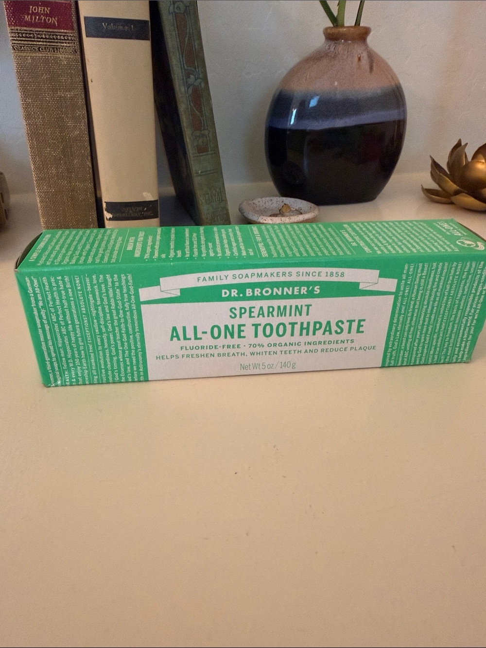 BRAND NEW IN BOX- Dr. Bronner's Spearmint All-One Toothpaste - Green